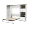 Bestar Orion 118W Full Murphy Bed with Shelving and Fold-Out Desk (119W), White & Walnut Grey 116866-000017 - alternate 9